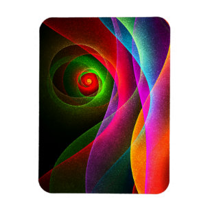 Íman Padrão de Abstrato de Arte Vermelho Verde Laranja