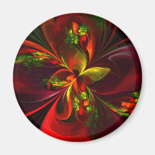 Íman Padrão de Abstrato Floral Verde Moderno #05