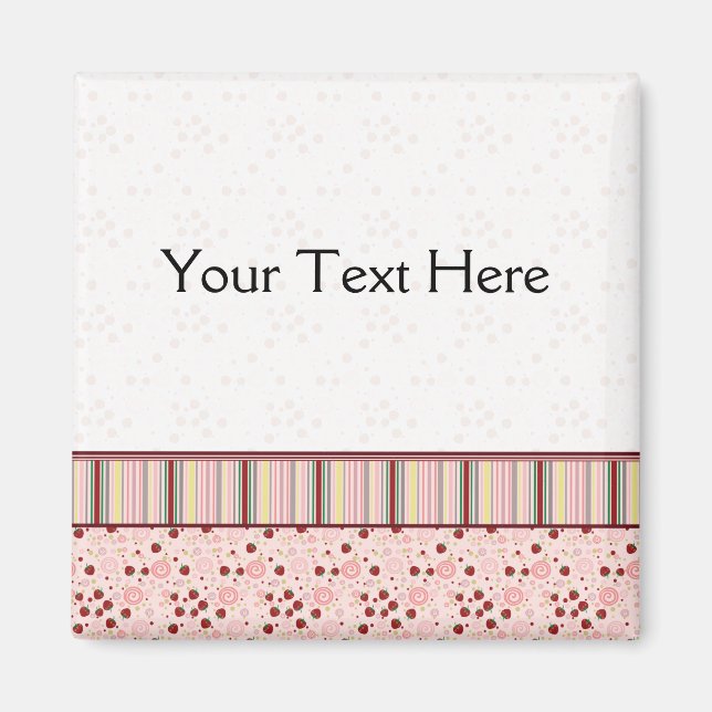 Íman Padrão De Anzol De Morango Espalhado Com Fronteira (Frente)