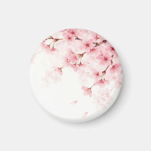 Íman Padrão de aquarela de flor de cerejeira rosa Sakur