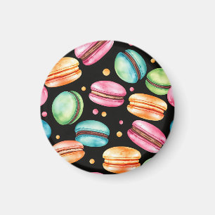 Íman Padrão de Aquarela de Macaron Francês Colorido