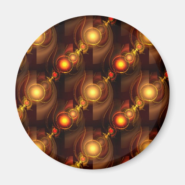 Íman Padrão de Arte Abstrata Boho Elegante Moderno Dour (Frente)