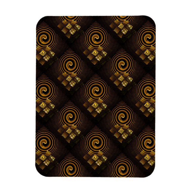 Íman Padrão de Arte Abstrata Boho Elegante Moderno Dour (Vertical)