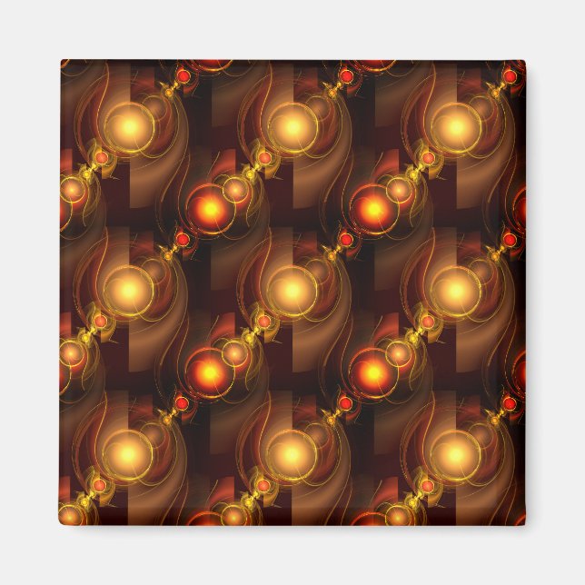 Íman Padrão de Arte Abstrata Boho Moderna Elegante Dour (Frente)