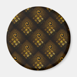 Íman Padrão de Arte Abstrata Boho Moderno Elegante Dour