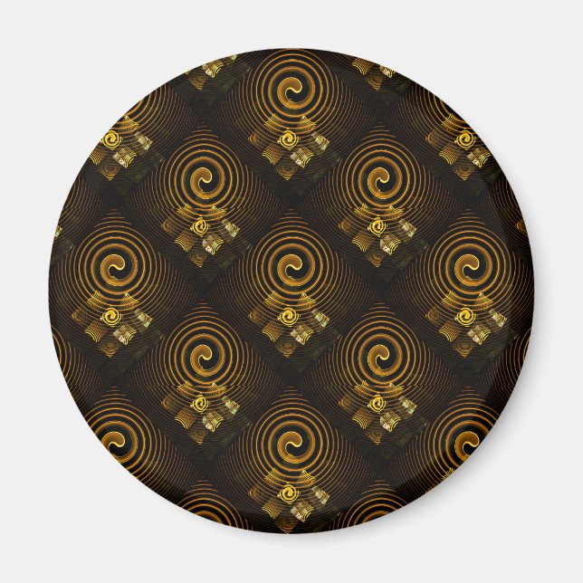 Íman Padrão de Arte Abstrata Boho Moderno Elegante Dour (Frente)