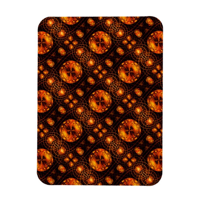 Íman Padrão de Arte Abstrata Boho Moderno Elegante Dour (Vertical)