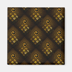 Íman Padrão de Arte Abstrato Boho Elegante Moderno Dour