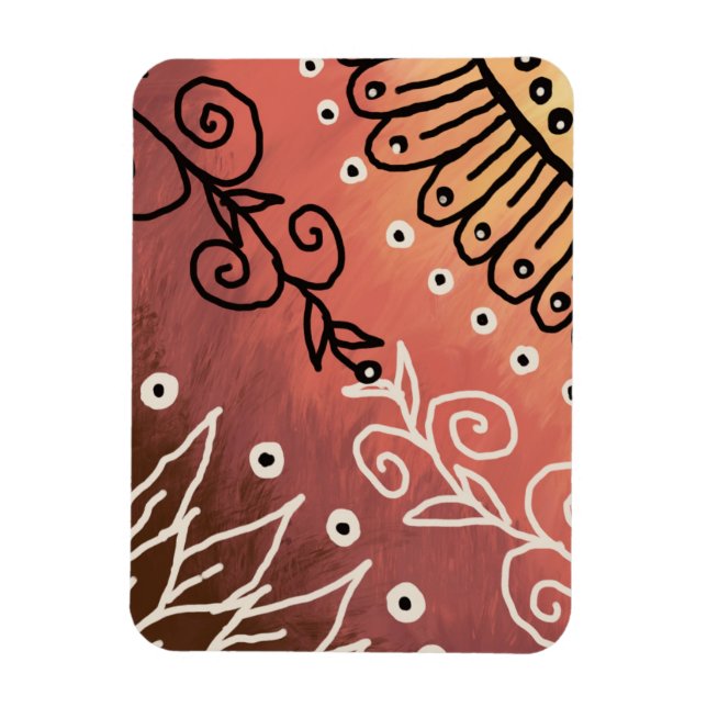 Íman Padrão de Arte Engraçado Vermelho (Vertical)