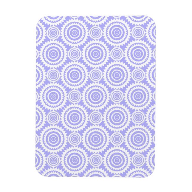 Íman Padrão de Arte Geométrica Azul Pastel Periwinkle (Vertical)