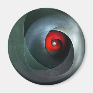 Íman Padrão de Arte Moderna Abstrato de Roteiro Vermelh