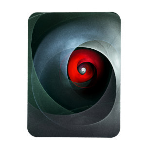 Íman Padrão de Arte Moderna Abstrato de Roteiro Vermelh
