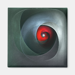 Íman Padrão de Arte Moderna Abstrato de Roteiro Vermelh
