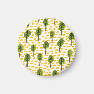 Íman Padrão de Árvore Preta Verde Ingênuo