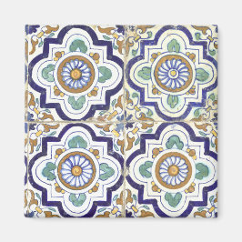 Íman Padrão de Azulejos Ornamentais Botânicas Vintage