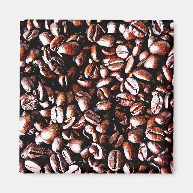 Íman Padrão de Beans de café - Rosto escuro (Frente)