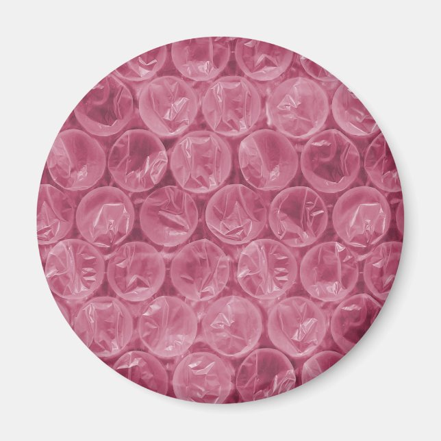 Íman Padrão de bolha rosa embrulho (Frente)