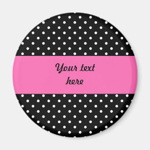 Íman Padrão de Bolinhas branca e preta