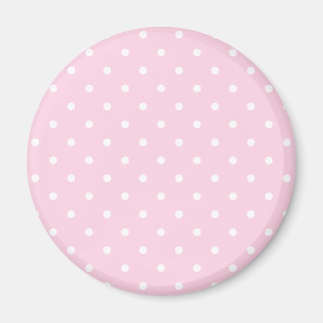 Íman Padrão de Bolinhas da rosa claro (Frente)