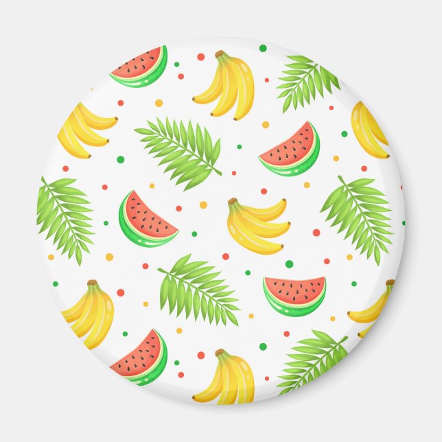 Íman Padrão de Bolinhas de Fruta tropical (Frente)
