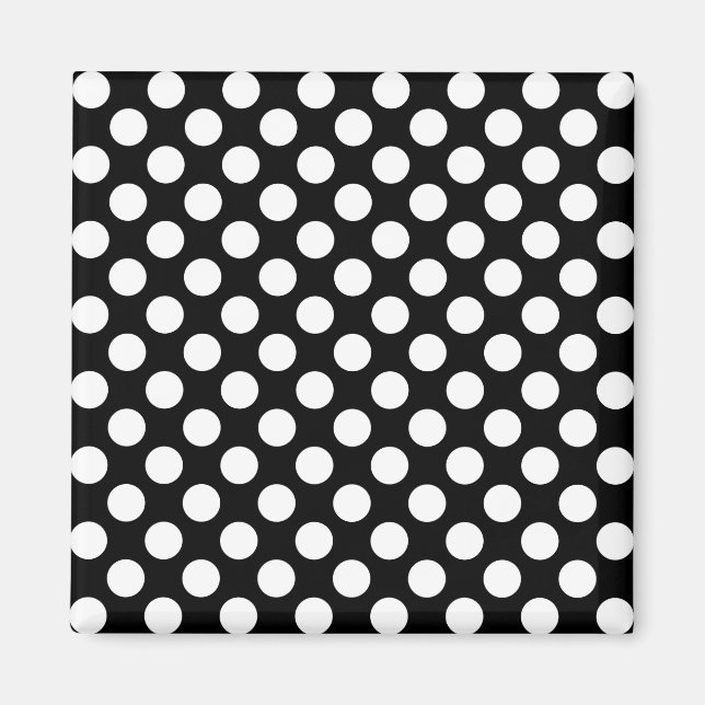 Íman Padrão de bolinhas preto e branco (Frente)