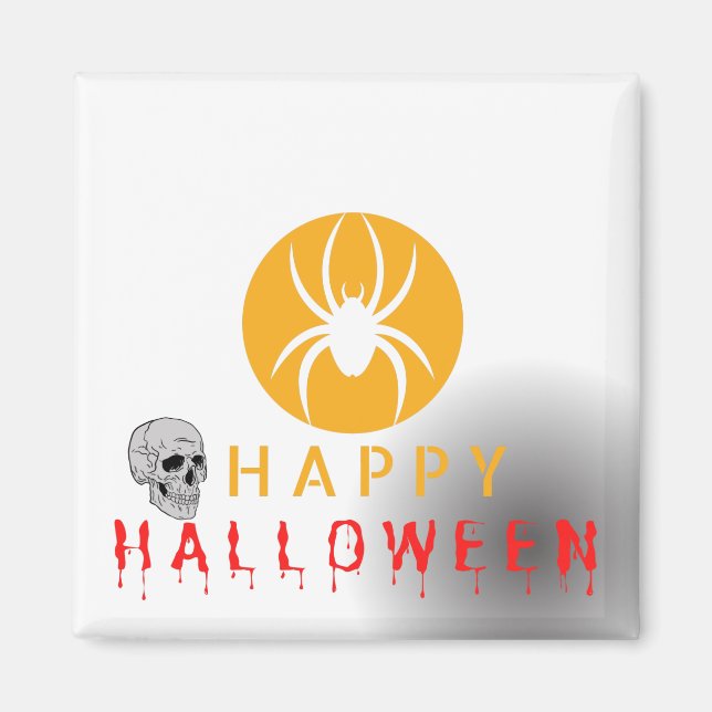 Íman Padrão de Boo Fantasma Feliz Halloween (Frente)