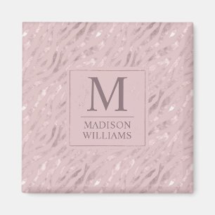 Íman Padrão de Brilho Rosa Bege Dourado Personalizado