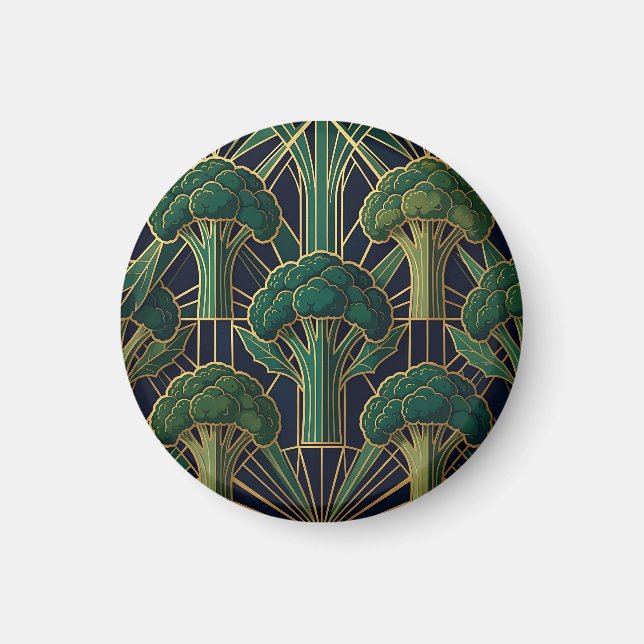 Íman Padrão de Brócolis Art Déco (Frente)
