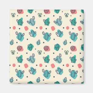 Íman Padrão de Cactus Adorável
