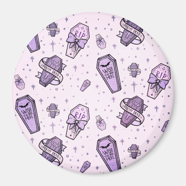 Íman Padrão de caixões do Gótico de Pastel (Frente)