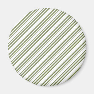 Íman Padrão de cinco faixas verde-oliva e branco