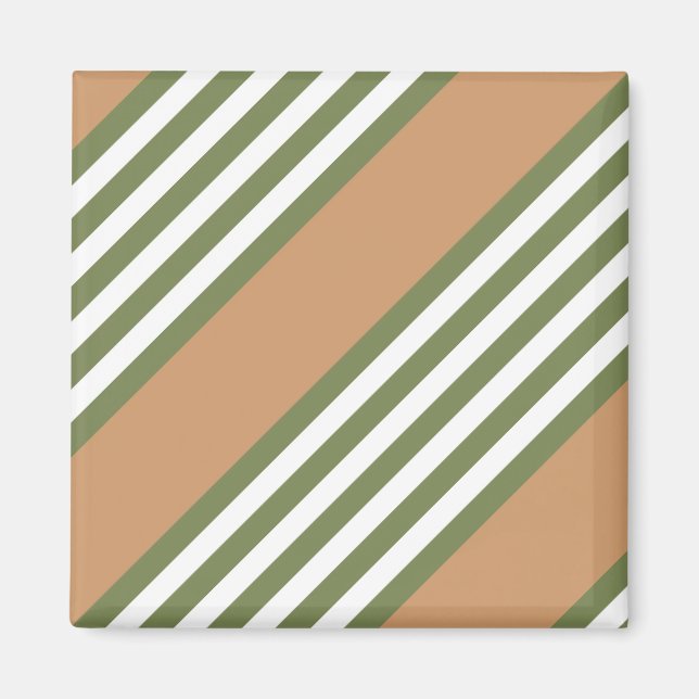 Íman Padrão de cinco faixas, verde-oliva e branco, com  (Frente)