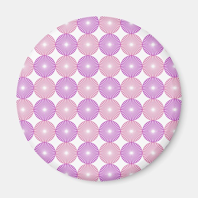 Íman Padrão de círculos rosa e roxo (Frente)