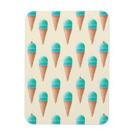 Íman Padrão de Cone Sorvete Azul, Amarelo Claro