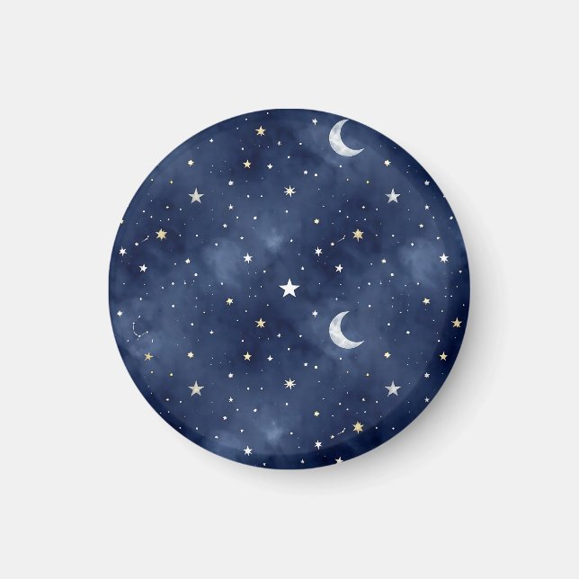 Íman Padrão de Constelações da Lua da Noite Estrelada (Frente)