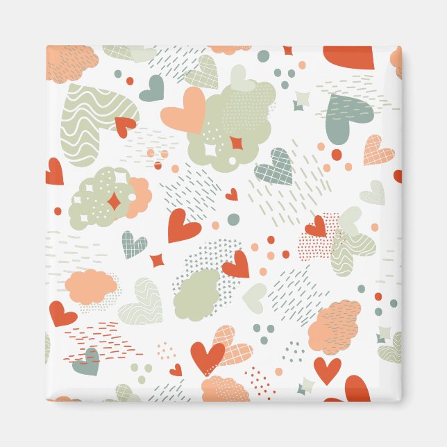 Íman Padrão de corações abstratos (Frente)