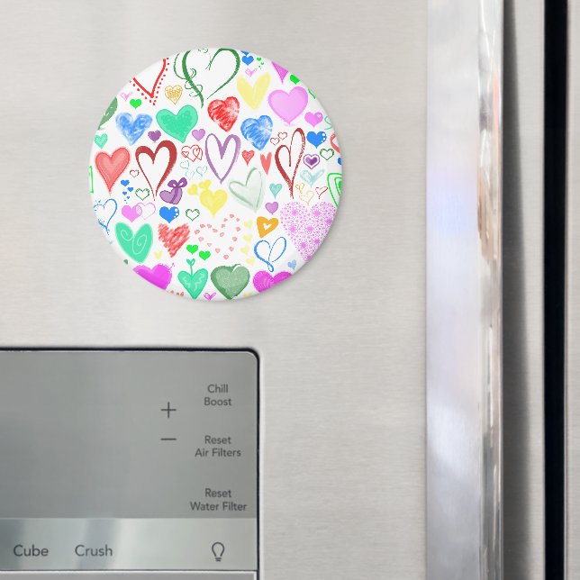 Íman Padrão De Corações, Corações Coloridos, Padrão De  (In Situ (Fridge))
