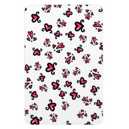 Íman Padrão de Corações Rosa – Design Fofo de Rabiscos