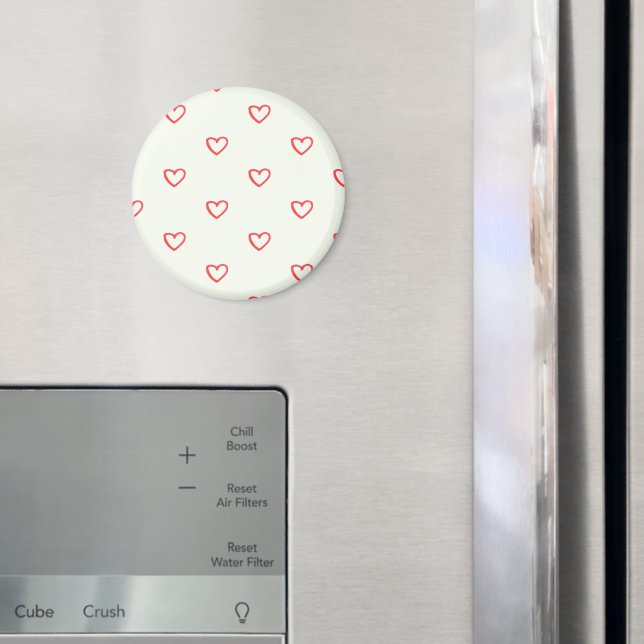 Íman Padrão de Corações Vermelhos, Fofo, Amor (In Situ (Fridge))