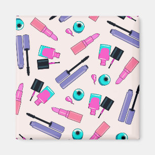 Íman Padrão de cosméticos rosa e roxo