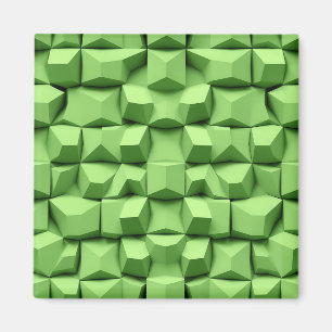 Íman Padrão de Cubo Geométrico 3D em Verde Salvia