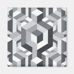 Íman Padrão de Cubo Isométrico Monocromático