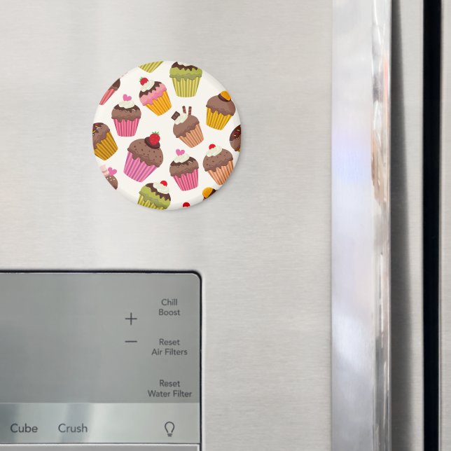 Íman Padrão de cupcake, Padrão de Muffin, Chocolate, Co (In Situ (Fridge))