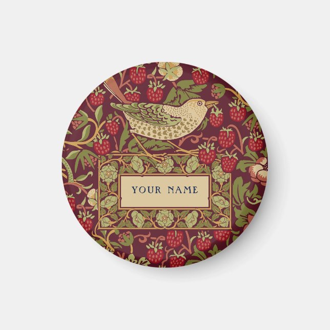 Íman Padrão de design William Morris Strawberry Thief (Frente)