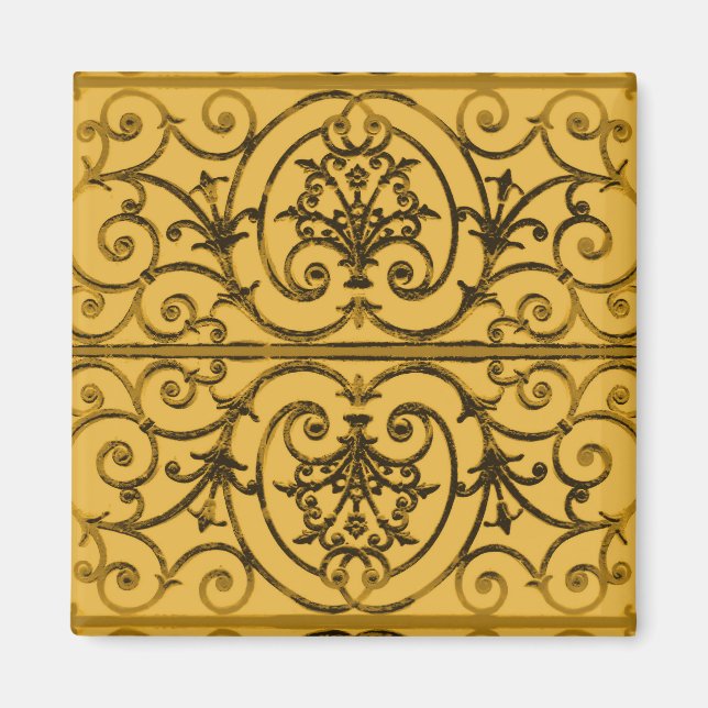 Íman Padrão de deslocamento preto e dourado (Frente)