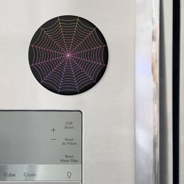 Íman Padrão de Dia das Bruxas de Laranja preto na teia  (In Situ (Fridge))