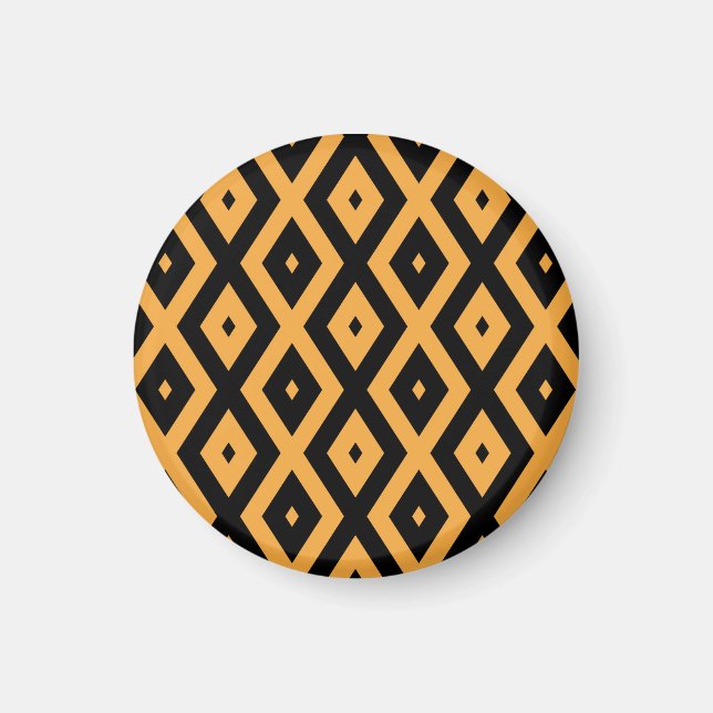 Íman Padrão de diamante amarelo e preto (Frente)