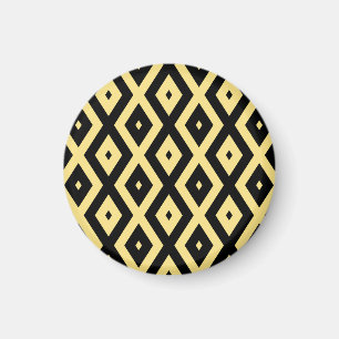 Íman Padrão de diamante amarelo-limão e preto