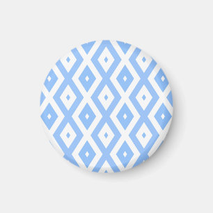 Íman Padrão de diamante azul e branco