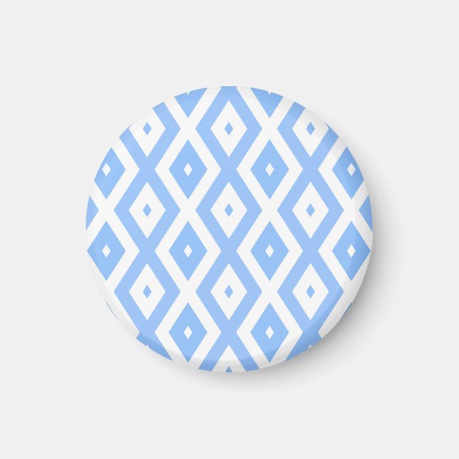 Íman Padrão de diamante azul e branco (Frente)
